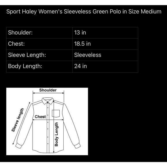 Sport Haley Women's Sleeveless Green Polo in Size Medium - Picture 6 of 6